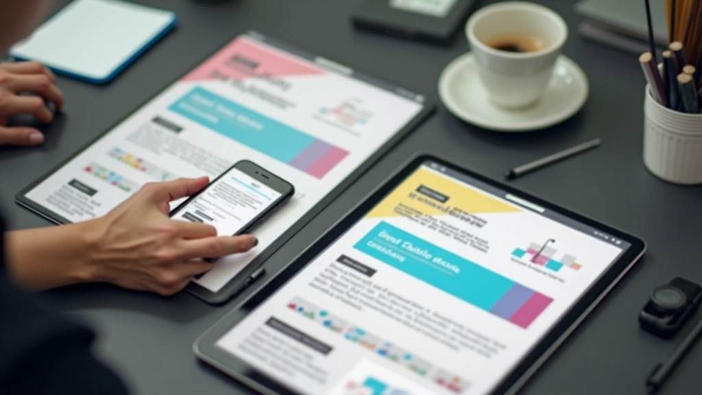 Porovnání zobrazení diagonální sekce na desktopu a mobilním zařízení s komentáři o responzivnosti